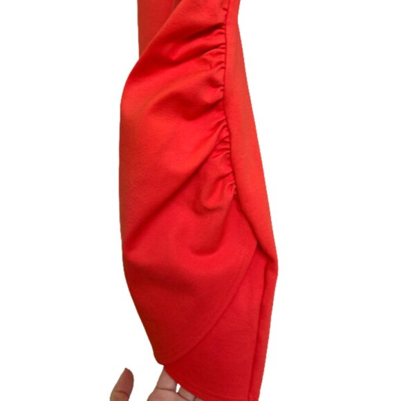 Superdown Skye Vibrant Orange Ruched Wrap Mini Dress REVOLVE Bodycon XS - Picture 5 of 12